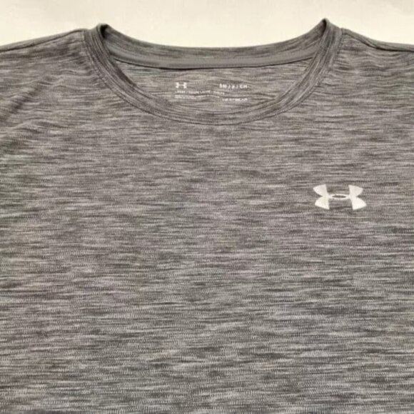 Under Armour UA Ladies Small Velocity Twist Tech Tee Black Heather Crewneck EUC - Picture 13 of 14